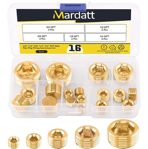 16pcs brass npt plug - 16pcs,